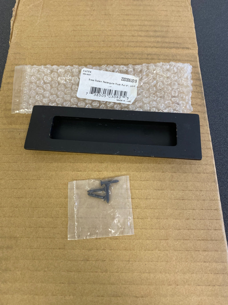 Emtek Modern Rectangular 6 Inch Tall Rectangular Flush Door Pull
