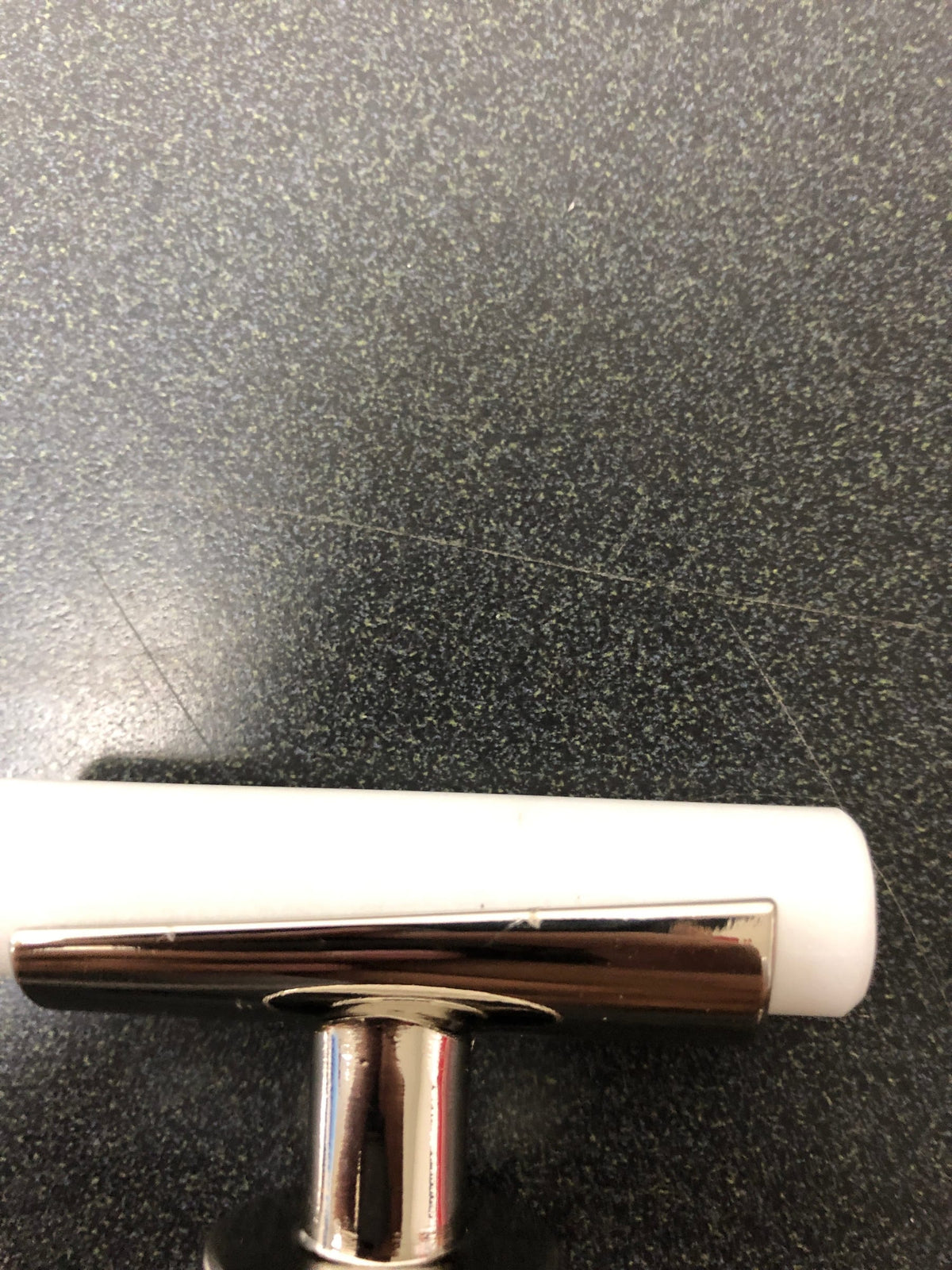 Belwith Keeler B077041MW-14 Firenze 2-1/2" Modern "T" Bar Italian Marble Glam Cabinet Knob / Drawer Knob - White Marble / Polished Nickel