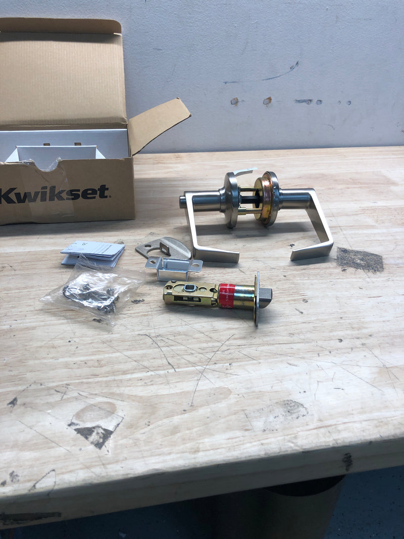 Kwikset 733KNL 15 RCAL UL 3031 Kingston Satin Nickel Round Bed/Bath Reversible Door Lever
