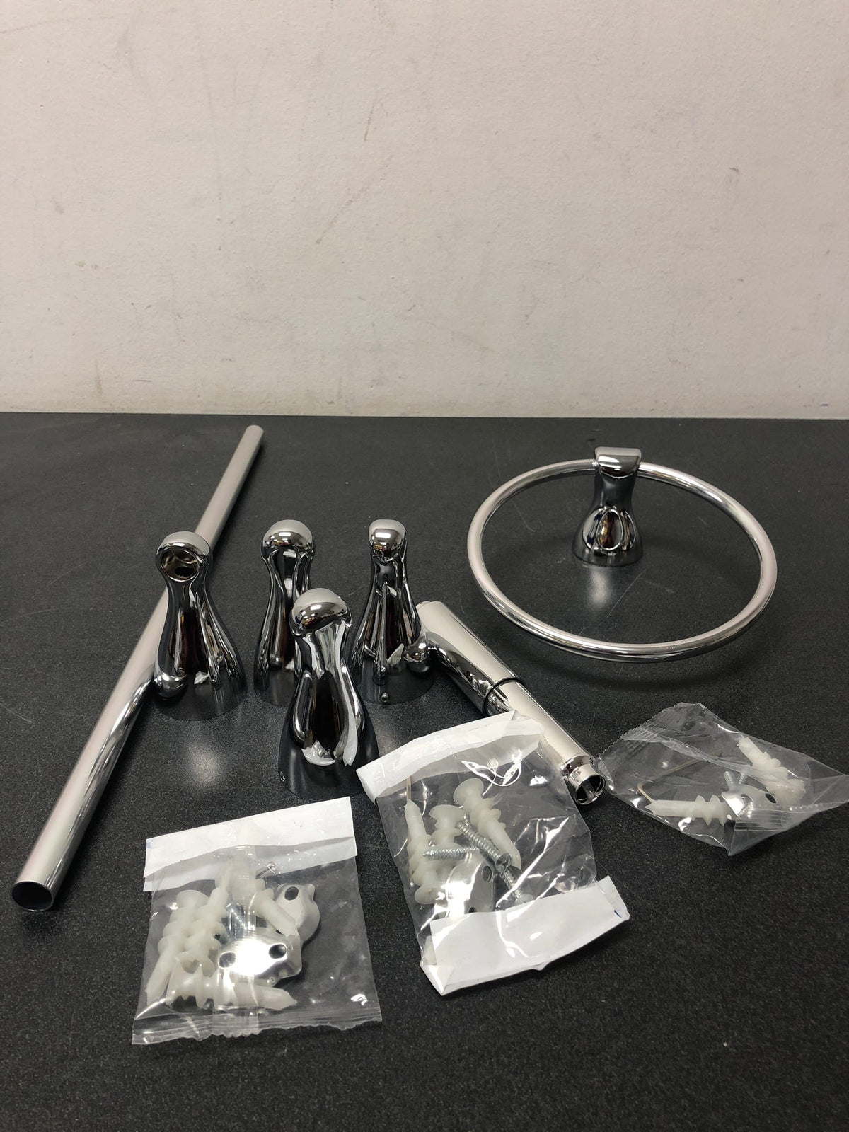 Delta FND63-PC Foundations 3-Piece Bath Hardware Set with 18 in. Towel Bar, Toilet Paper Holder, Towel Ring in Polished Chrome