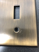 Deltana SWP4761U5 Solid Brass 2 Gang Double Toggle Switch Wall Plate - Antique Brass