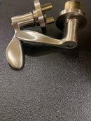 Emtek 512LUUS15RH Luzern Single Cylinder Keyed Entry Lever Set from the Brass Modern Collection - Satin Nickel Disk Rosette