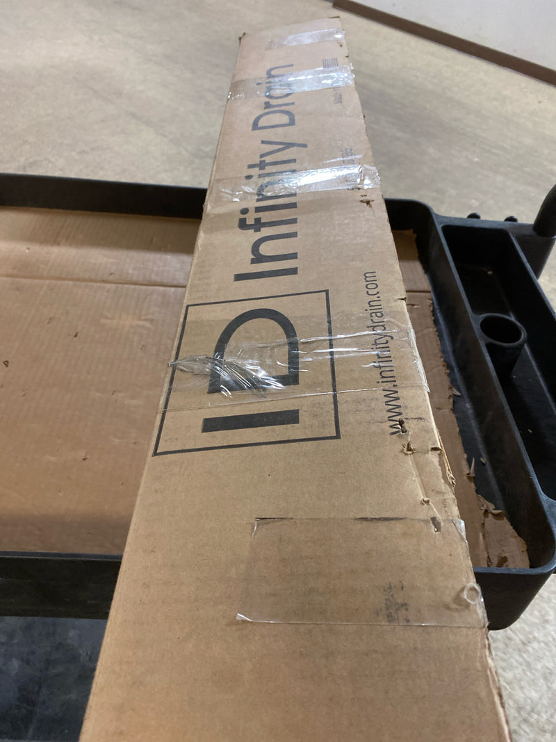 Infinity Drain S-LT 6536 SS 36" S-PVC Series Low Profile Complete Kit with 2 1/2" Perforated Offset Slot Grate in Satin Stainless