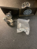 Emtek 8521OTUS19 Old Town Non-Turning Two-Sided Dummy Door Knob Set with Rectangular Rose from the Brass Crystal Collection - Flat Black