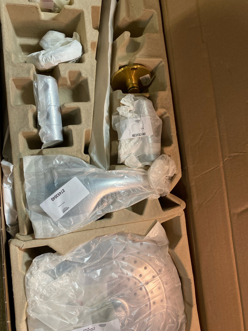 Grohe 27867001 Retro-Fit 2.5 GPM Shower System with Multi Function Shower Head, Slide Bar, Hand Shower and 17-11/16" Swivel Shower Arm - Starlight Chrome