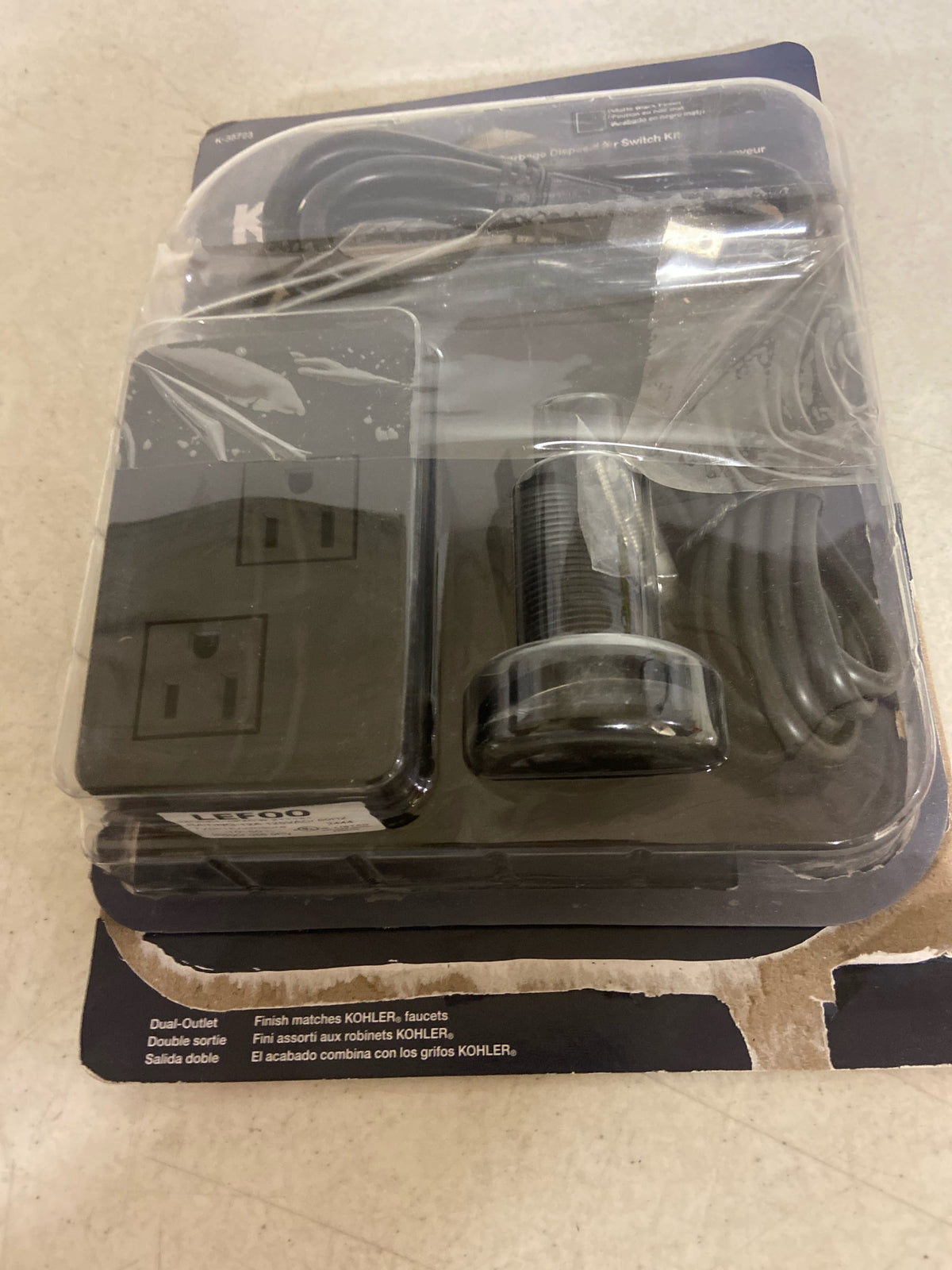 Kohler 35723-BL Garbage Disposal Air Switch Kit in Matte Black