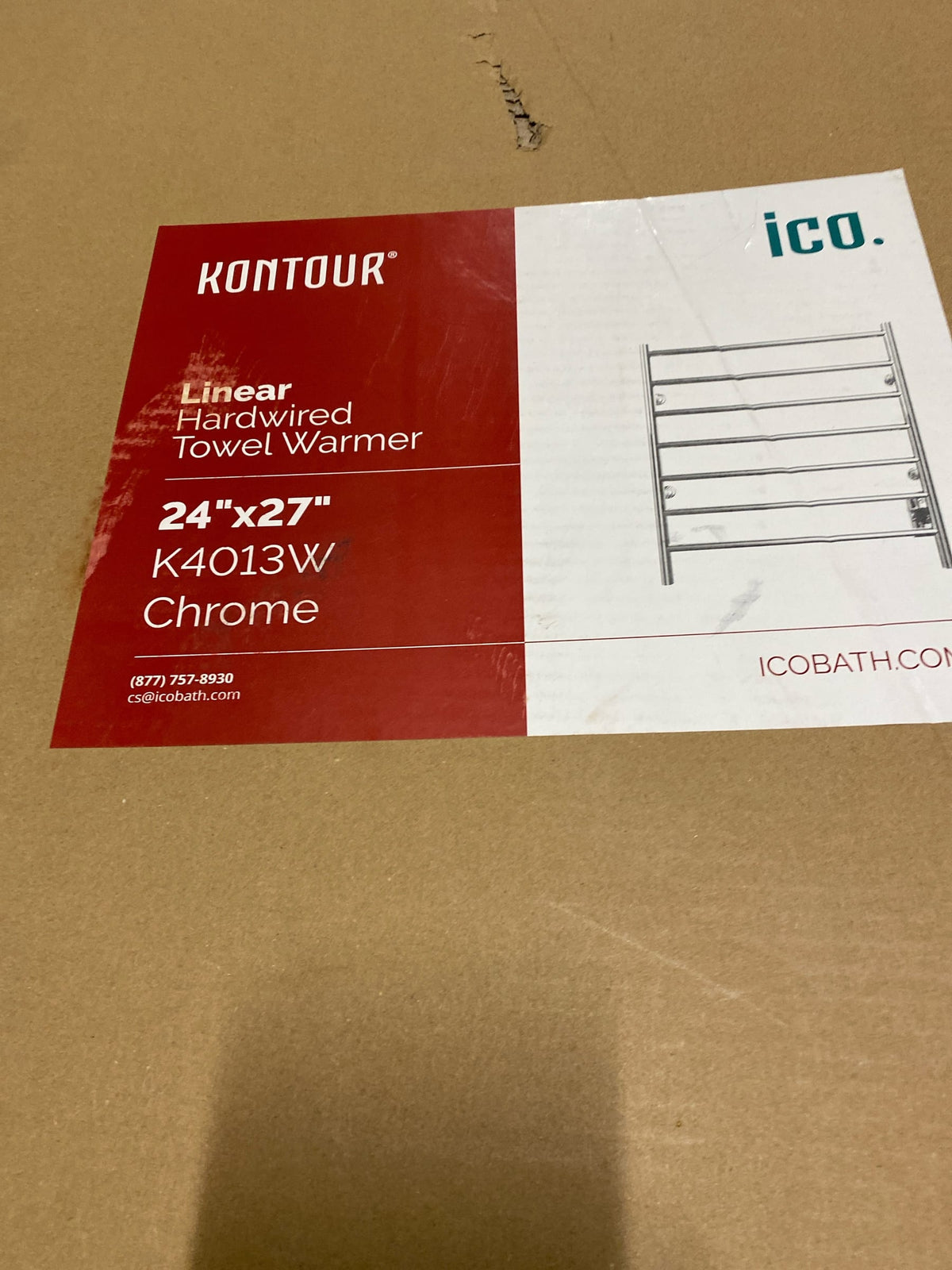 ICO Bath K4013W Kontour 24" W x 27" H 110 V Hardwired Stainless Steel Towel Warmer - Chrome
