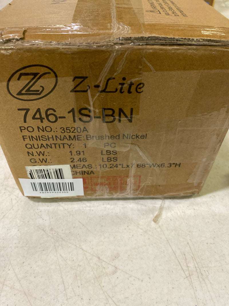 Z-Lite 746-1S-BN Burk 1 Light 4.25 inch Brushed Nickel Wall Sconce Wall Light