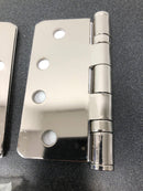 Emtek 94024US14 4" x 4" Ball Bearing 1/4" Radius Corners Mortise Hinge - Pair - Polished Nickel