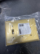 Amerock | Wall Plate | Golden Champagne | 3 Toggle Switch Plate Cover | Mulholland | 1 Pack | Light Switch Cover