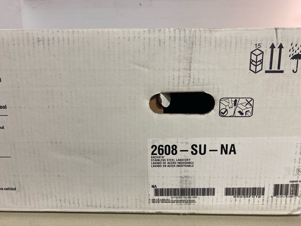 Kohler K-2608-SU-NA Bachata 16-11/16" Oval Stainless Steel Undermount Bathroom Sink - Stainless Steel