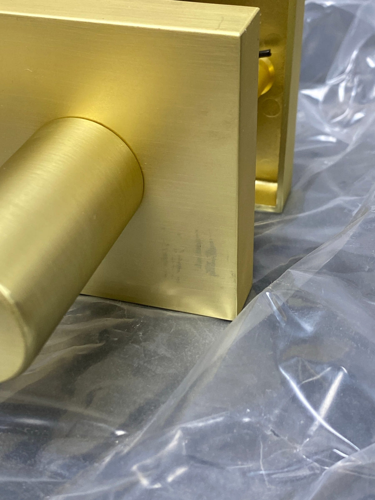 Miseno MLK3022SB Lorton Flat Bar Privacy Door Lever Set - Satin Brass