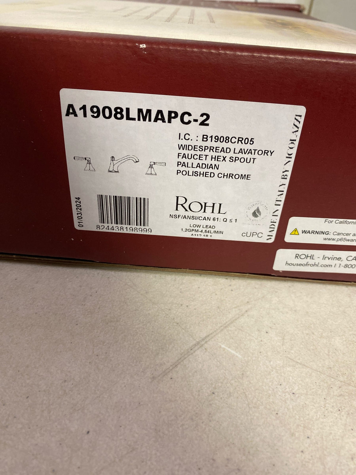 Rohl A1908LMAPC-2 Palladian 1.2 GPM Widespread Bathroom Faucet with Pop-Up Drain Assembly - Polished Chrome