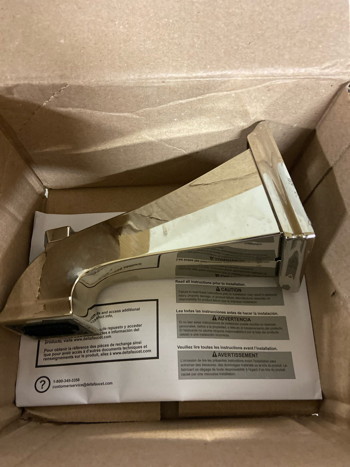 Delta Faucet RP52148PN Dryden, Tub Spout - Pull-Up Diverter, Polished Nickel