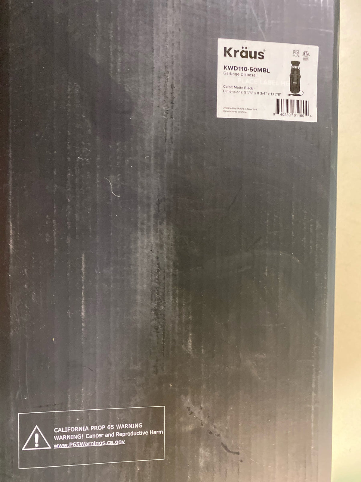 Kraus KWD110-50MBL WasteGuard 1/2 HP Continuous Garbage Disposal - Black