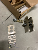 Baldwin PSTUBCFR150 Tube Passage Door Lever Set with 5 Inch Rectangle Rose from the Reserve Collection - Satin Nickel