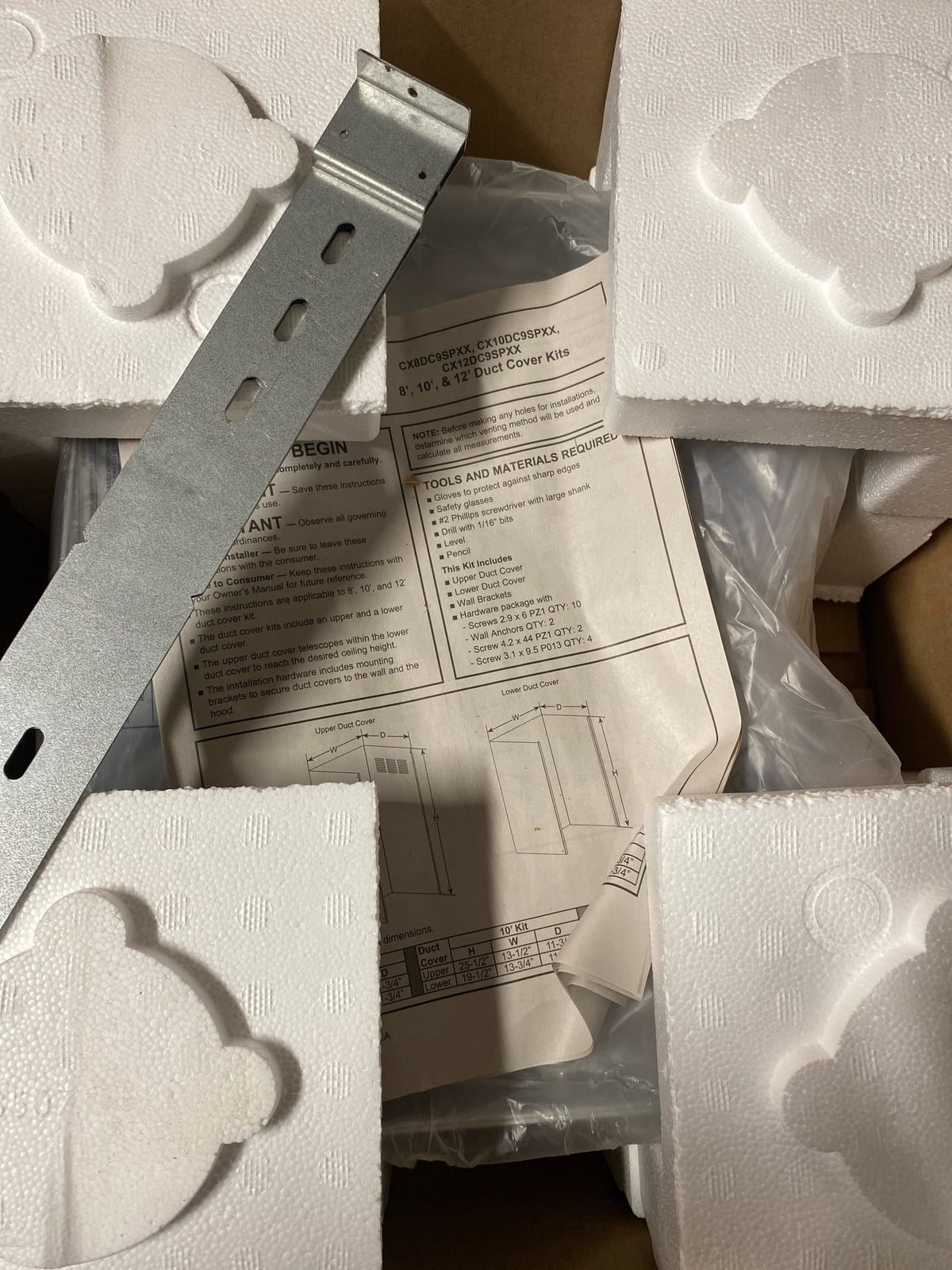 GE Profile CX8DC9SPWM 8' Ceiling Duct Cover Extension Kit - Matte White