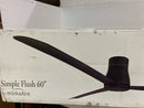 MinkaAire F874-WHF Simple 60" 3 Blade Indoor / Outdoor Hugger Ceiling Fan with Remote Control - Flat White