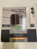 Better Homes & Gardens LED Solar Dusk to Dawn Motion Sensor Sconce Light, Black, Metal, 200 Lumens