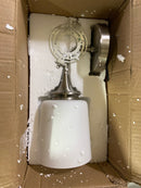 HomePlace Lighting 648911BN-541 Presley Transitional Rustic Soft White Glass Cone Wall Sconce, 1-Light 100 Watt, 14" H x 6" W, Brushed/Satin Nickel