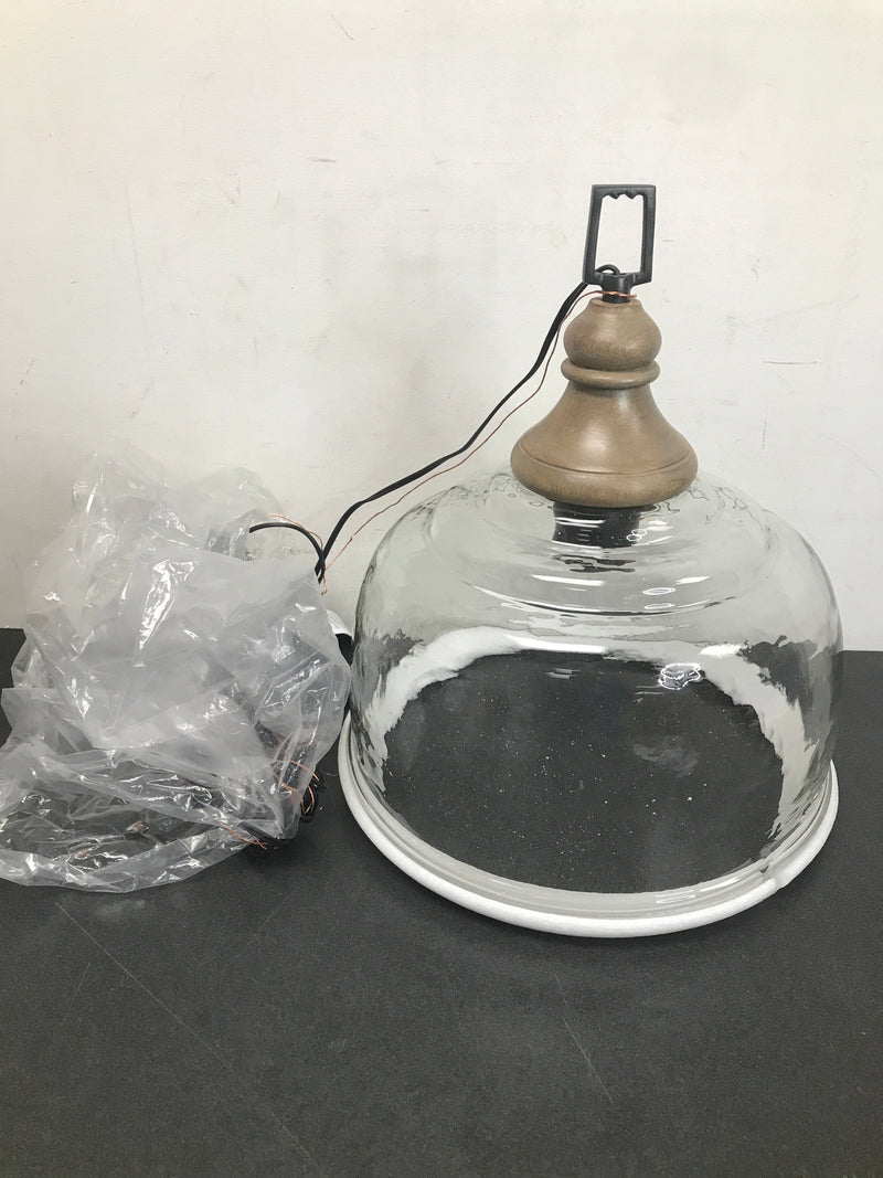 Capital Lighting 330318YG Single Light 14" Wide Pendant with Clear Glass Shade - Grey Wash / Iron Silk