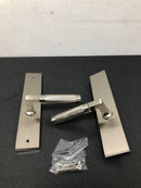 Emtek 8045US15 10 Inch Stretto Rectangular Dummy Sideplate Entry Set from the Brass Modern Collection - Satin Nickel