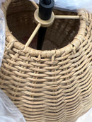 Hampton bay HD5887A3 Highler 1-Light Matte Black Island Pendant with Natural Rattan Shade