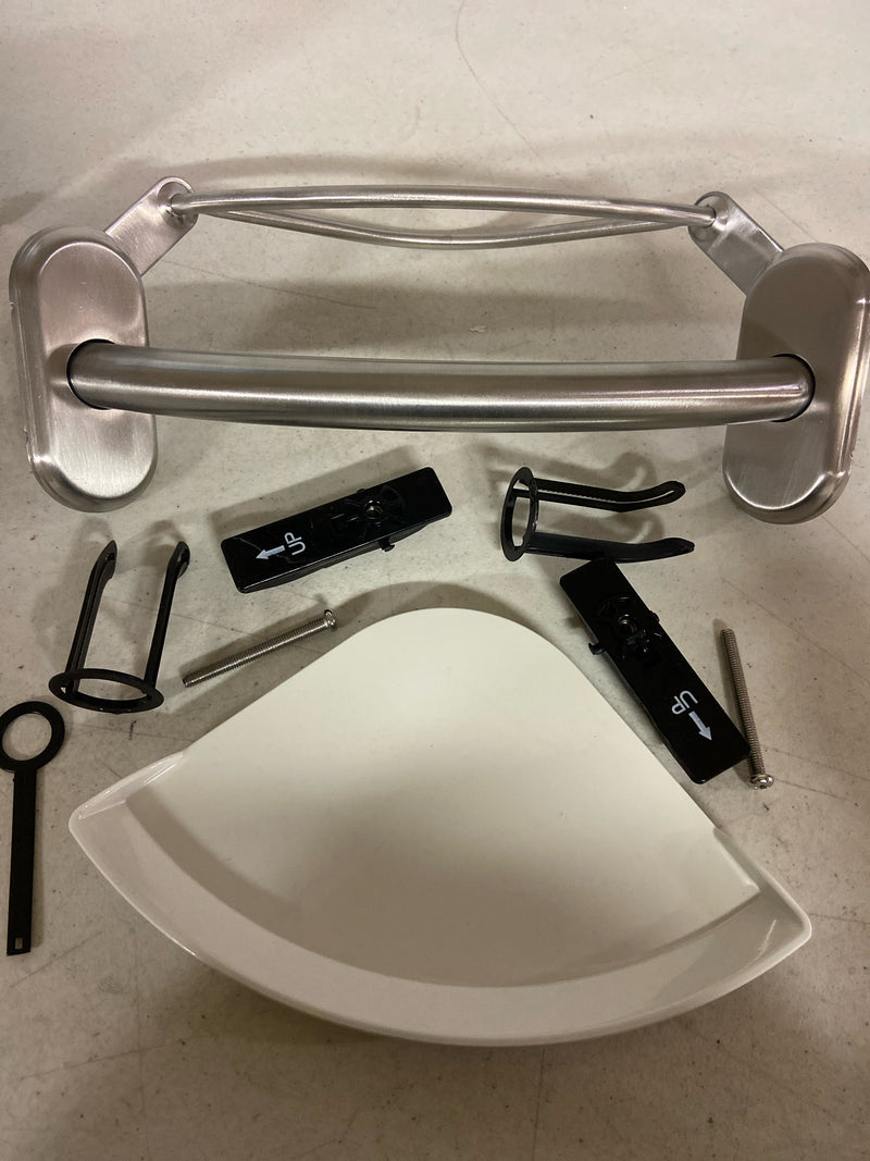 Moen LR2354DBN Home Care 9 in. x 1 in. Screw Grab Bar with Corner Shelf in Brushed Nickel