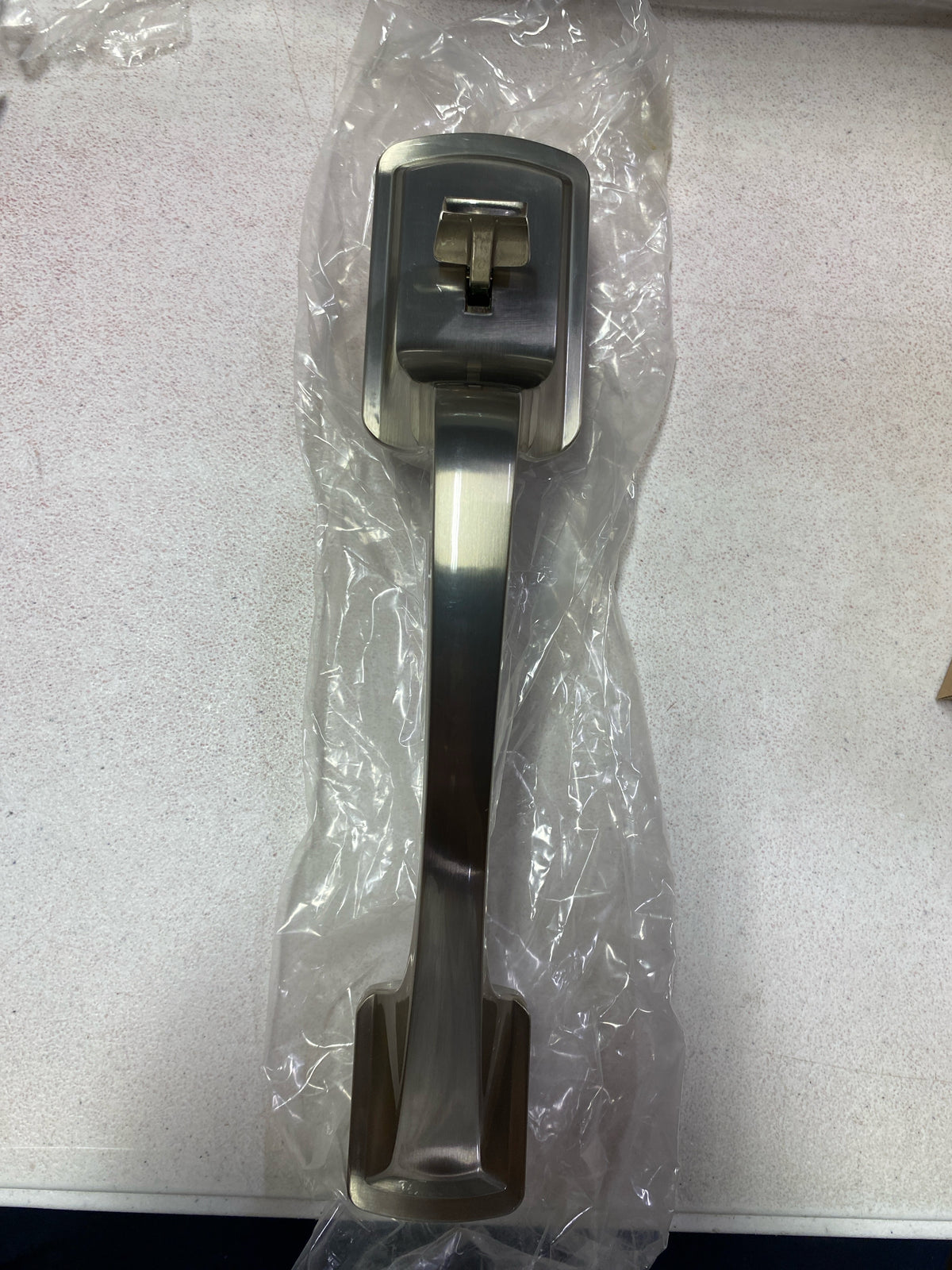 Kwikset Prague Front Door Handle No Lock, Entry Handleset Exterior with Interior Door Knob, Non-Locking, Satin Nickel, Deadbolt Not Included, with Microban Protection
