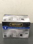 Defiant DFI-0553-WH 180-Degree White Motion Activated Solar Powered Outdoor 2-Head LED Security Flood Light 500 Lumens