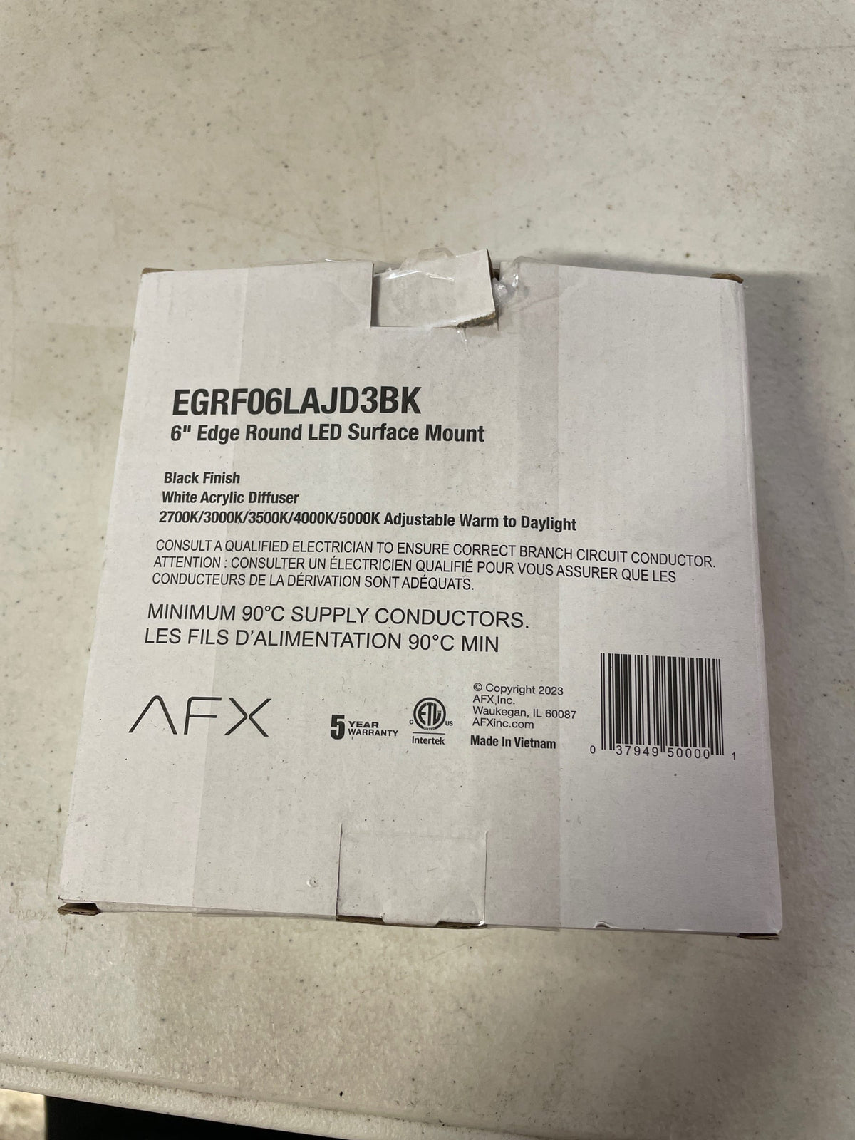 AFX Edge 6" Round LED Flush Mount - 5 CCT Black - 6"