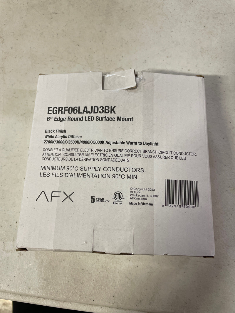 AFX Edge 6" Round LED Flush Mount - 5 CCT Black - 6"