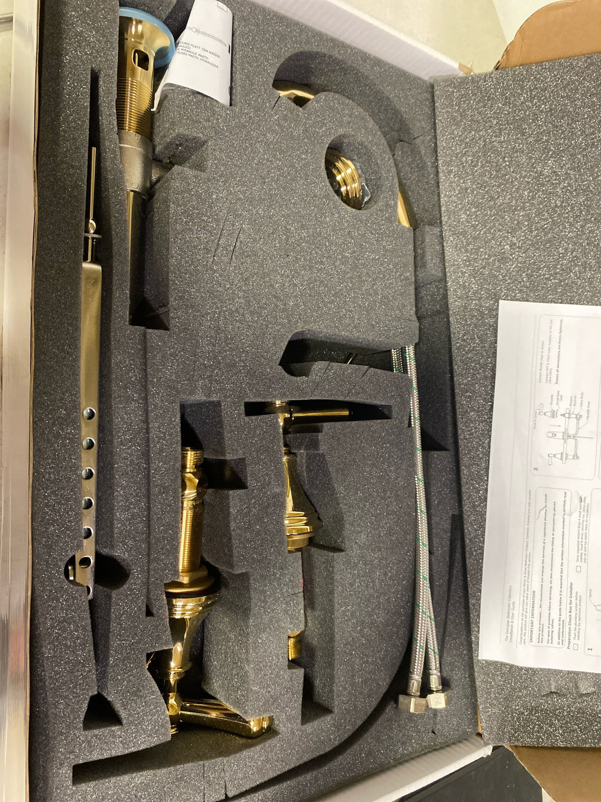 Perrin and Rowe U.3712LSP-EG-2 Georgian Era 1.2 GPM Widespread Bathroom Faucet with Pop-Up Drain Assembly - English Gold