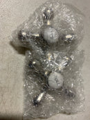 Signature Hardware 412556 Large Metal and Porcelain Cross Handles - Pair of 2 - Polished Nickel