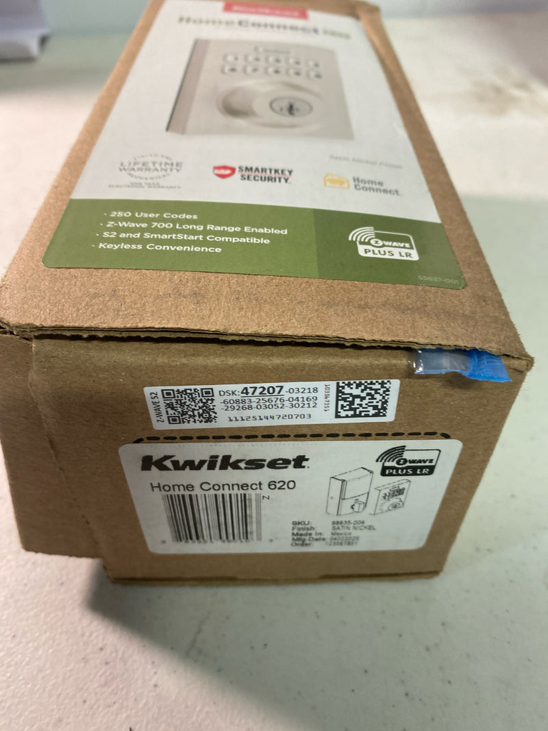 Kwikset HC620CNTZW700LR-15S Home Connect Contemporary Keyless Entry Electronic Keypad Deadbolt with Z-Wave - Satin Nickel
