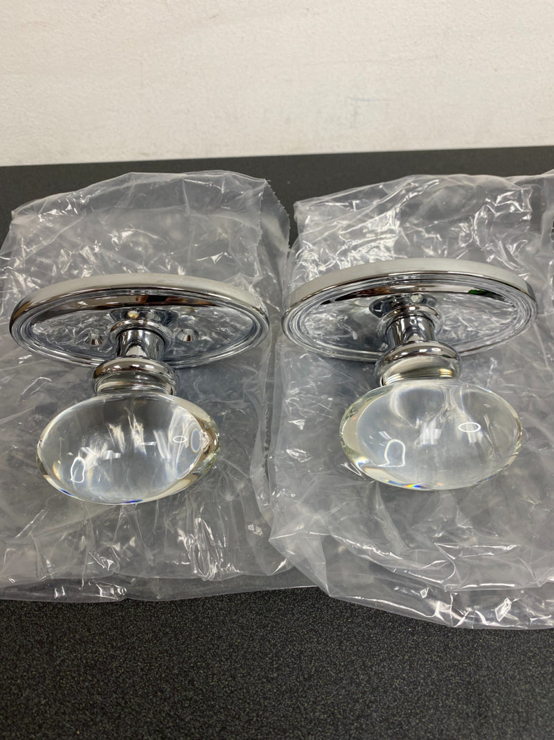 Emtek 820HTUS26 Hampton Crystal Privacy Knobset with Brass Rosette - Polished Chrome