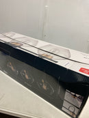 Globe electric 51853 Harrow 26.3 in. 3-Light Dark Bronze Vanity Light with Antique Brass Accents and Clear Glass Shades for Bathroom