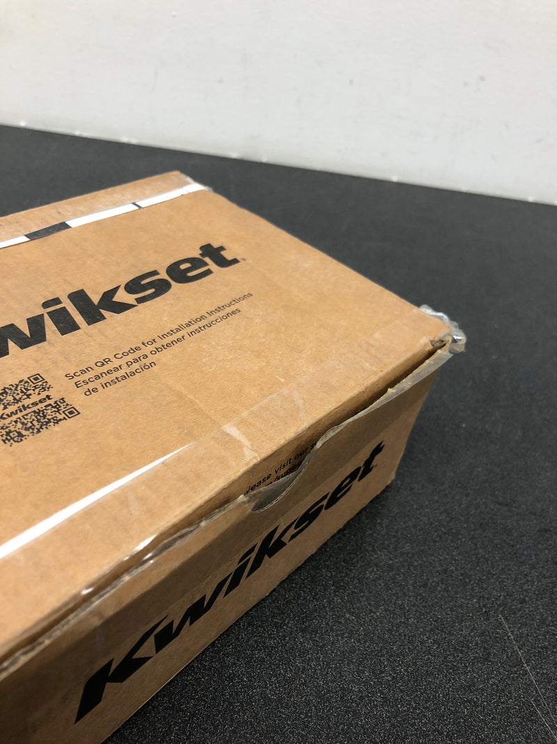 Kwikset 720MILSQT-514 Milan Lever with Square Rose Passage Door Lock with 6AL Latch and RCS Strike Iron Black Finish