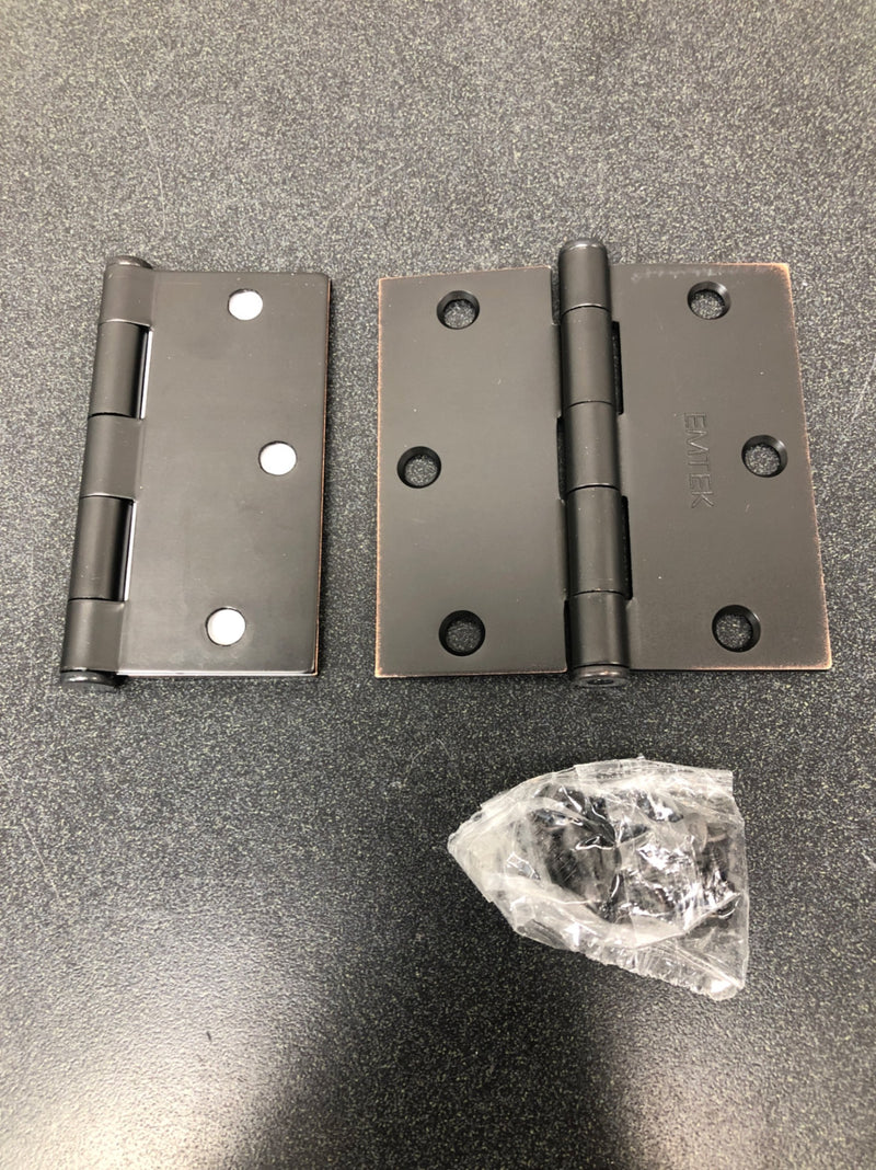 Emtek 91013US10B 3.5" x 3.5" Square Corner Plain Bearing Mortise Hinge - Pair - Oil Rubbed Bronze