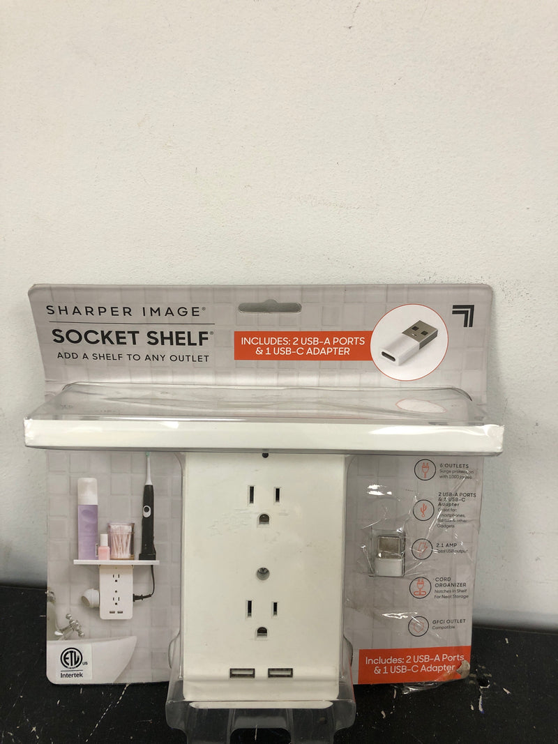 6-Outlet Cordless Wall Extender with 2-USB Ports and 1-USBC Adapter