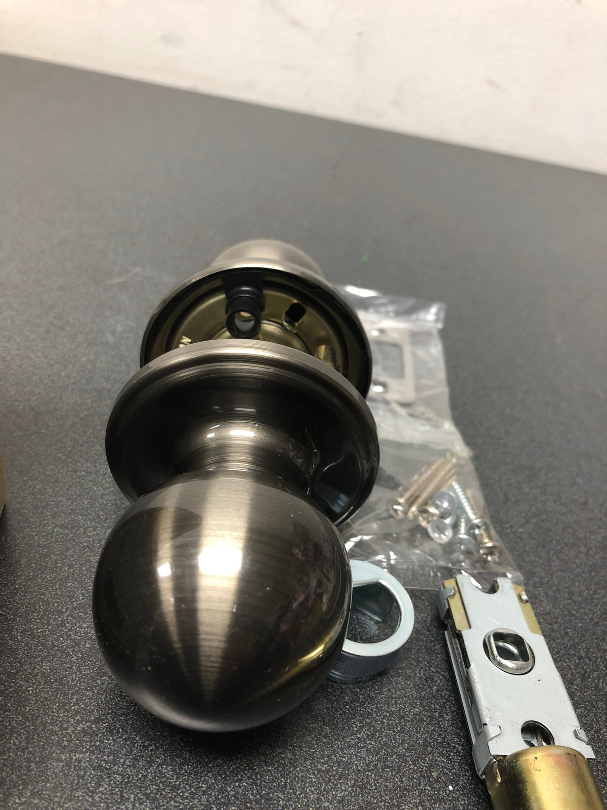 Copper Creek BK2020AN Colonial Passage Door Knob Set with Ball Knob and Round Rose - Antique Nickel