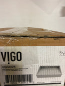 VIGO Starr 23"L x 15"W x 5"H Over the Counter Matte Stone Rectangular Vessel Bathroom Sink in White -VG04028