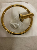 Signature Hardware 296464 Ceeley 7" Wall-Mounted Towel Ring - Polished Brass