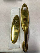 Baldwin 85360.FD Blakely Dummy Set Handleset with Egg Interior Knob, Non-Lacquered Brass
