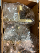 Emtek 5212ROUUS4 Round Knobset Privacy Door Knob Set with Modern Rectangular Rose - Satin Brass