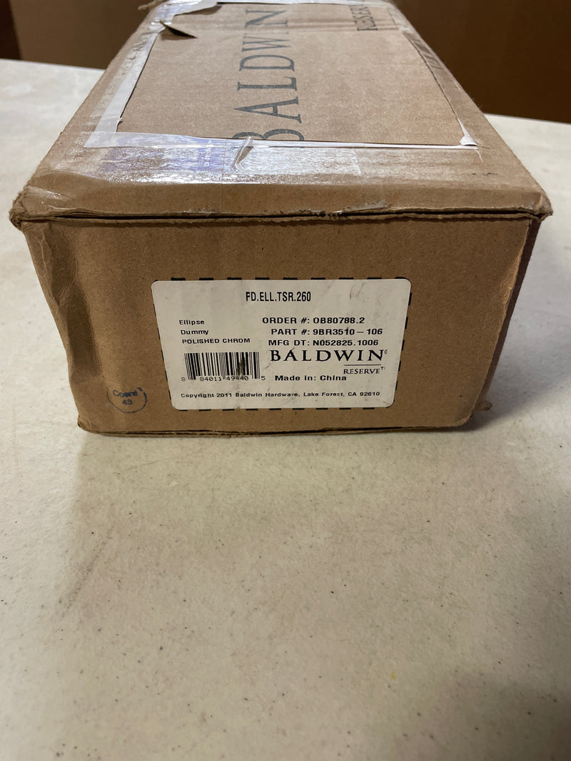 Baldwin Reserve Fdelltsr260 Full Dummy Ellipse Knob And Traditional Square Rose Bright Chrome Finish