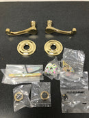 Baldwin 5445V003FD 5445V Non-Turning Two-Sided Dummy Door Lever Set with 5048 Rose from the Estate Collection - Lifetime Polished Brass