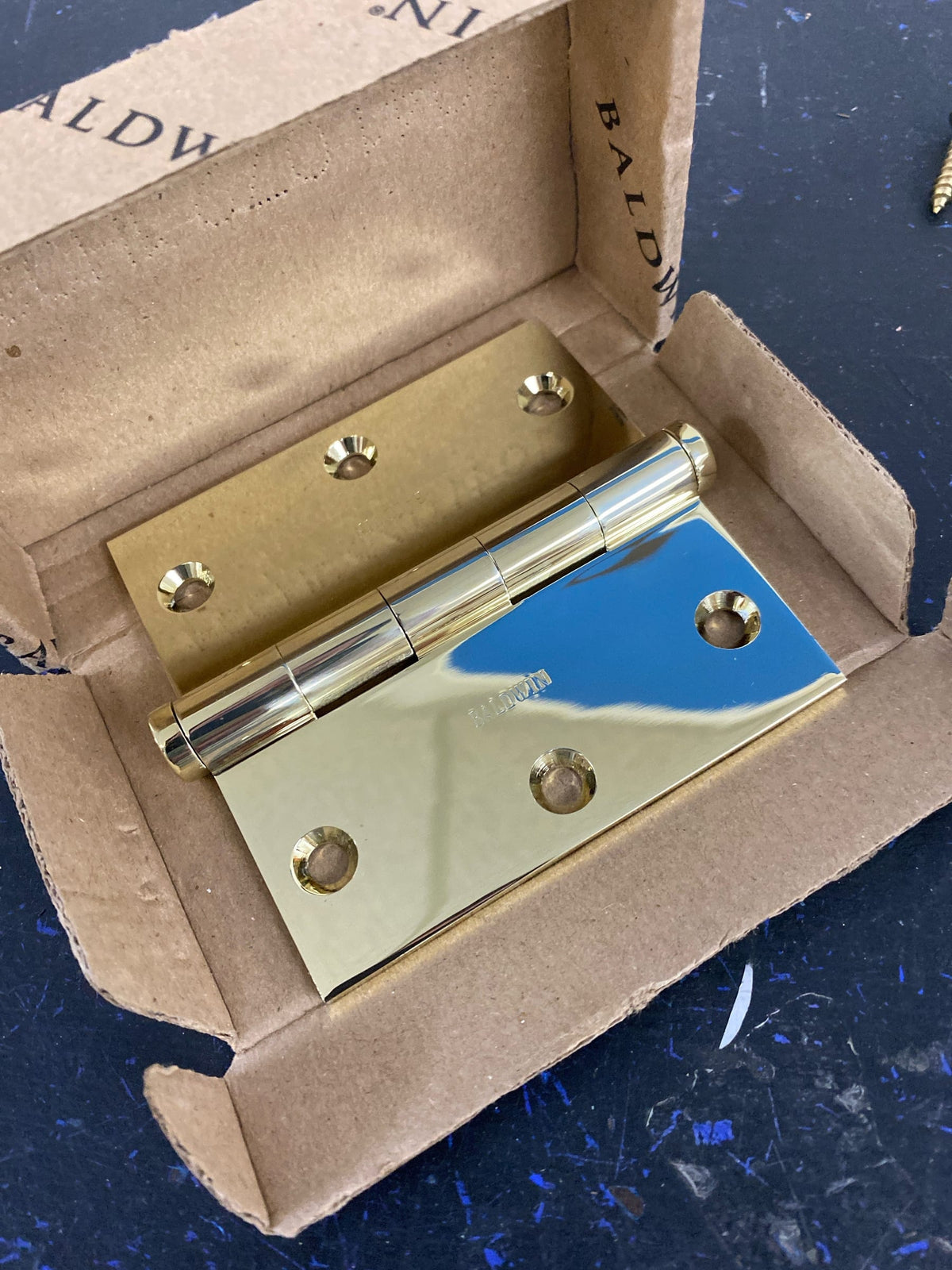 Baldwin 1035003I 3.5 x 3.5 in. Square Mortise Hinge, Brass