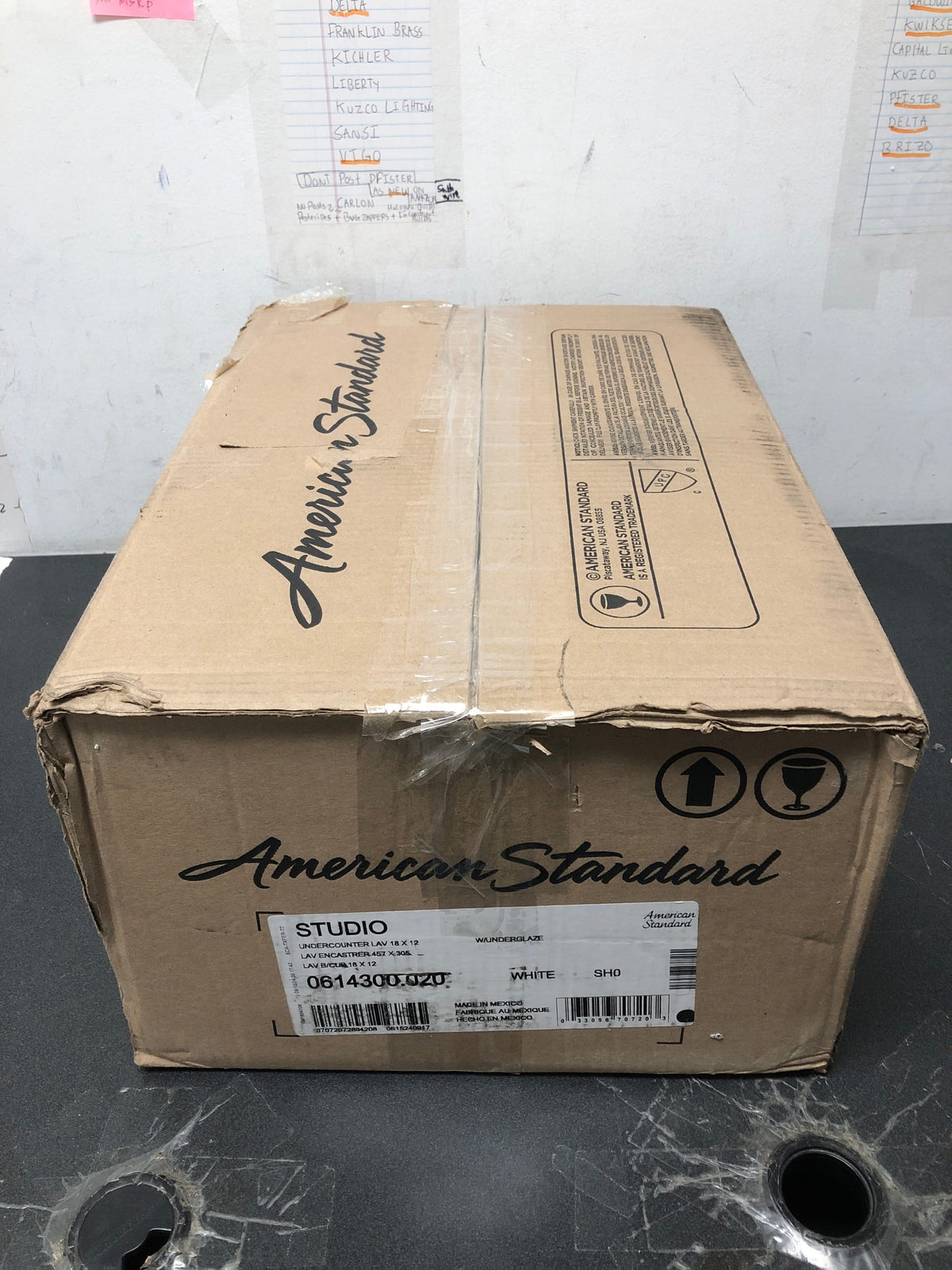 American Standard 0614300.020 Studio 18-1/4" Undermount Porcelain Bathroom Sink - White