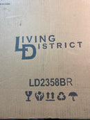 Living District Neri 2-Light Mid-Century Metal Wall Sconce in Brass and White